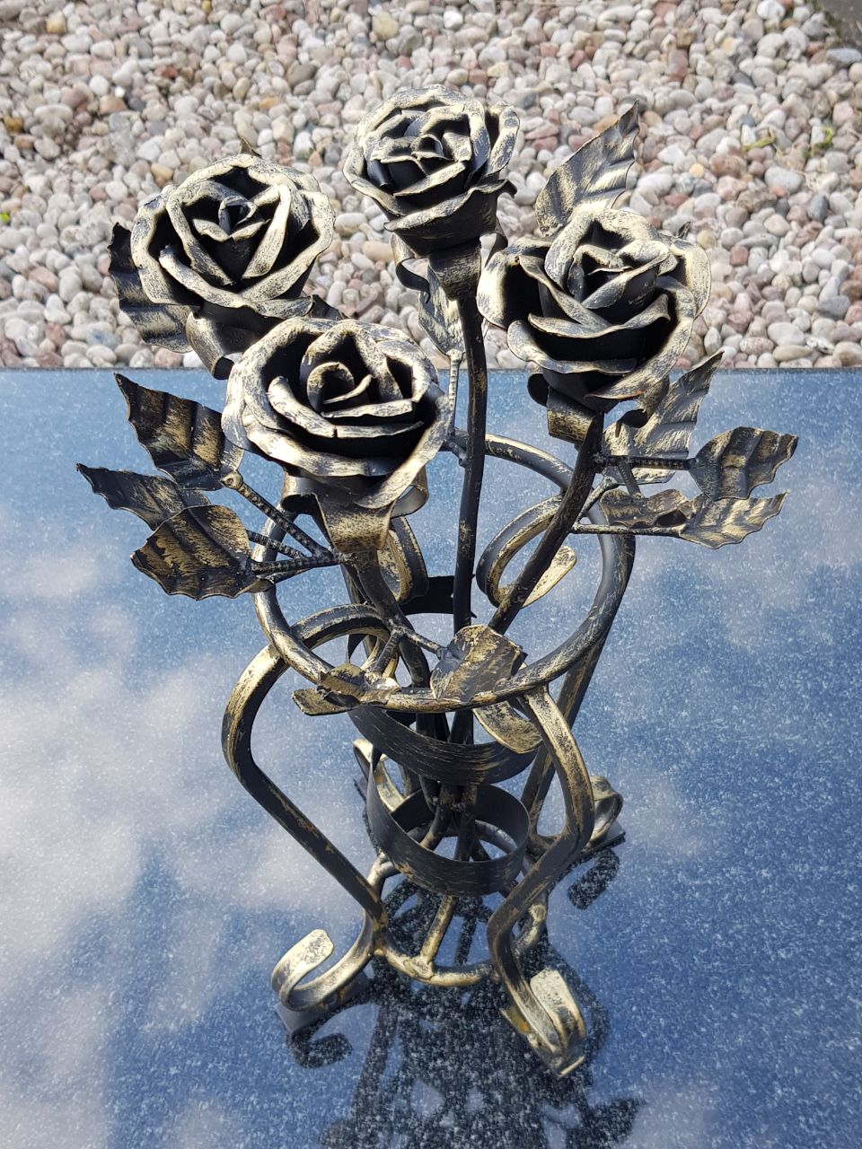Роза кованая (Цвет Темное золото, 45*30*25) арт:1626