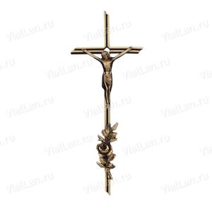 Крест K19 P5 D4 (38*15, Бронза, цвет Темное золото, Католический) арт:840