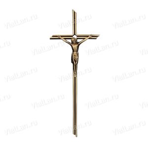 Крест K19 P5 (38*15, Бронза, цвет Темное золото, Католический) арт:841