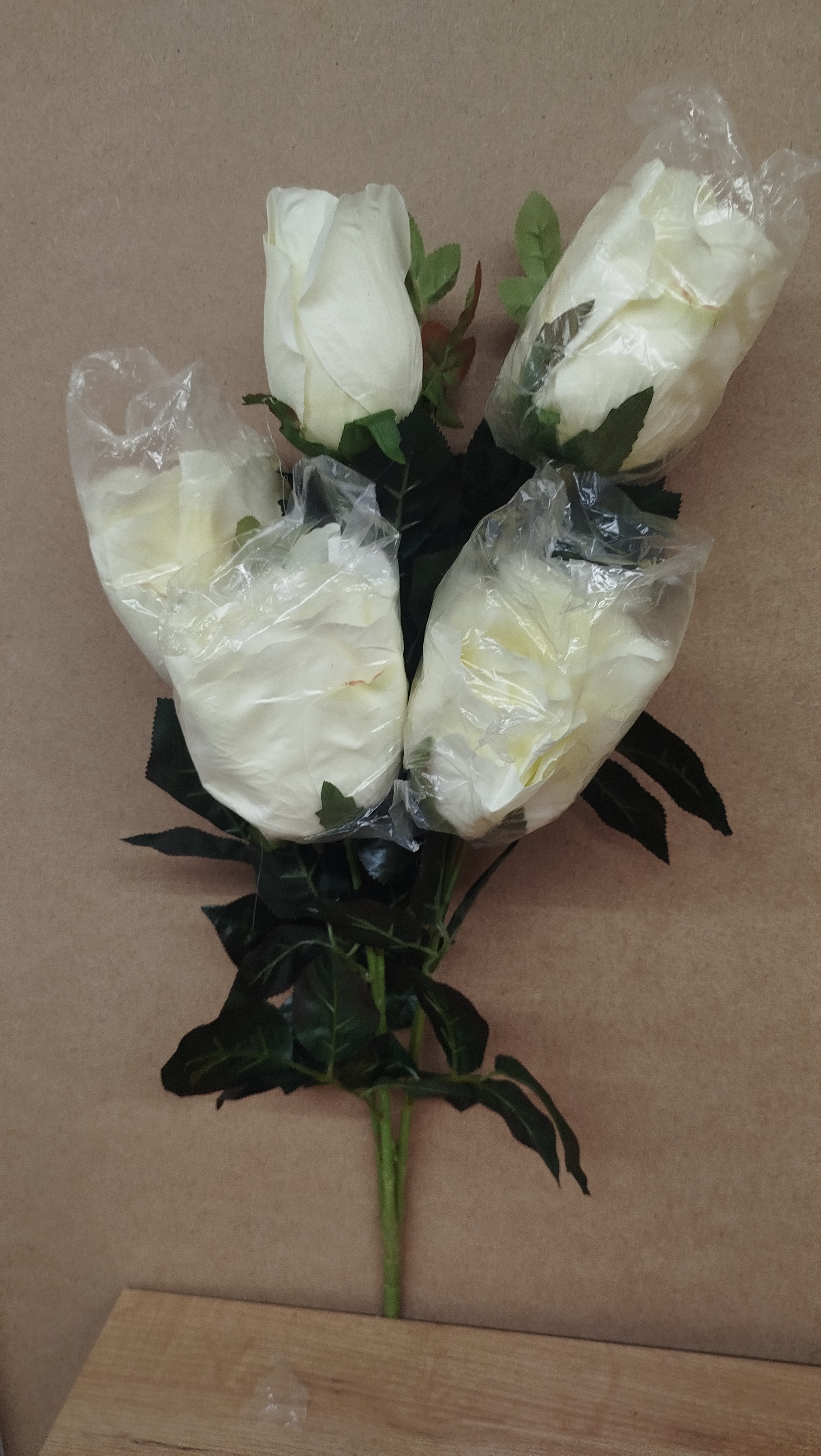 Цветы одиночные Белые розы BLM 5 (10шт) арт:2418