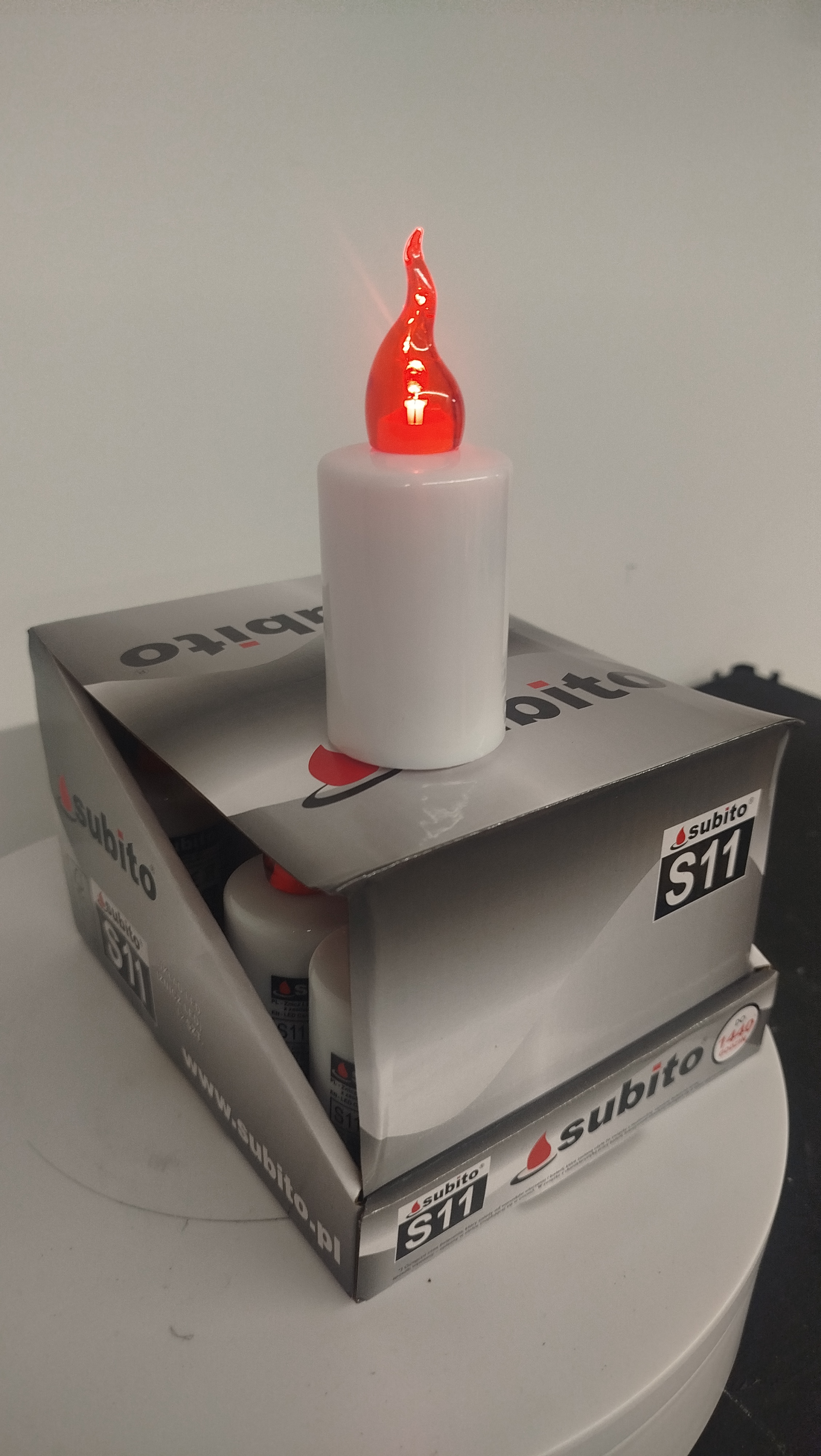 Свеча лампады электрическая S11 345 красная (11*4, Время горения 30 дней, в упаковке 12 шт.) арт:2456