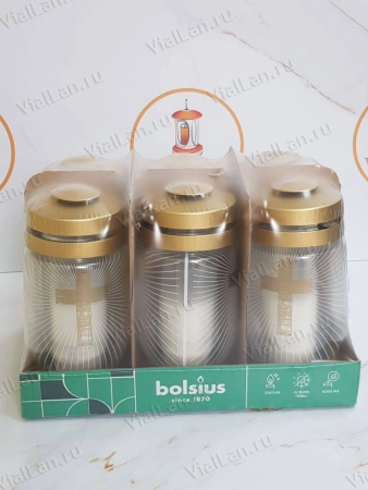 Лампада стеклянная 3S 04 Kryz Bolsius (25*10*10, материал Пластик+Стекло, цвет золото) в упаковке 6 штук  арт:1912