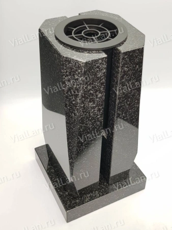 Ваза Бочка (28*15*15, гранит Габбро, с вкладышем, Карелия) арт:2085