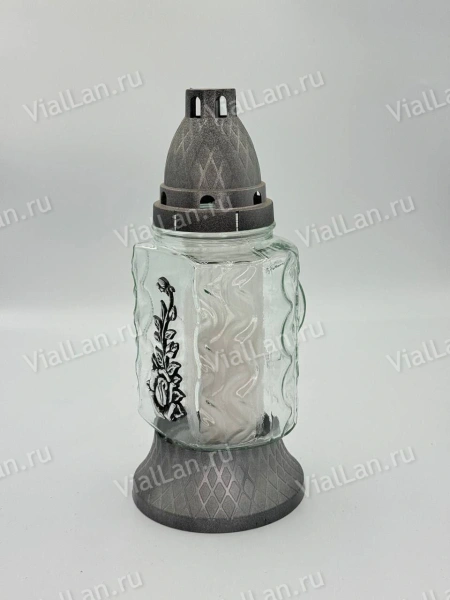 Лампада Стеклянная Z 391 (материал Стекло+Пластик, цвет Серебро) в упаковке 8 штук  арт:2032