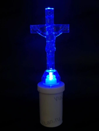 Свеча для лампады электрическая Крест (Время горения 45 дней, в упаковке 12 шт.) арт:2008