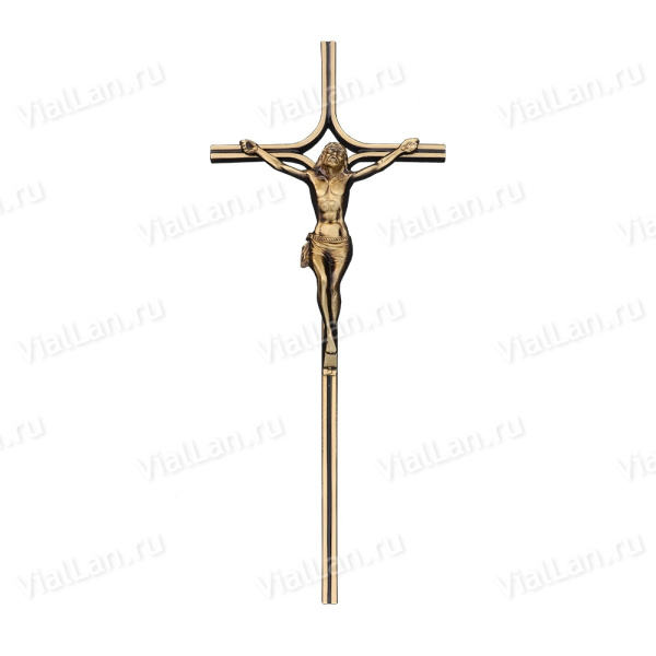 Крест K21 P2 (48*20, Бронза, цвет Темное золото, Католический) арт:851