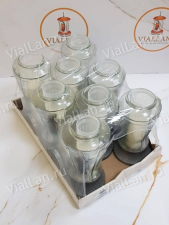 Лампада стеклянная 397 (30*11*11, материал Пластик+Стекло, цвет серебро) в упаковке 8 штук  арт:1917