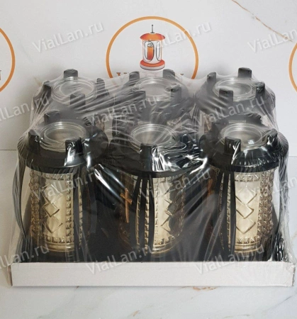 Лампада стеклянная Крест Prima 3 (25*12*12, материал Пластик+Стекло, цвет черный) в упаковке 6 штук  арт:1927