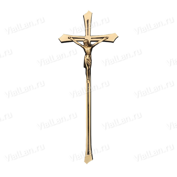 Крест K14 P4 (41*16, Бронза, цвет Темное золото, Католический) арт:845