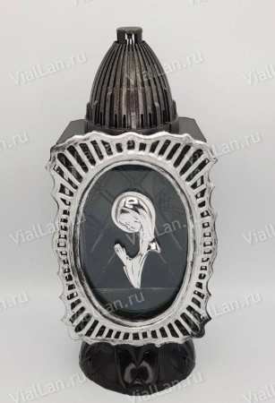 Лампада Стеклянная Капличка (материал Стекло+Пластик, цвет Серебро) в упаковке 5 штук  арт:2043