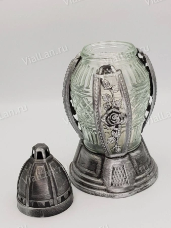 Лампада Стеклянная Z 423 (материал Стекло+Пластик, цвет Серебро) в упаковке 6 шт. арт:2065