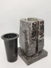 Ваза Бочка (23*15*15, гранит Амфиболит, с вкладышем) арт:2096