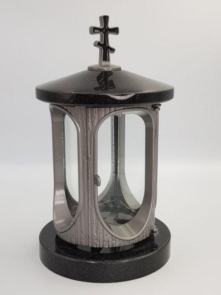 Лампада классика (Габбро, Серебро, Карелия) арт:1659