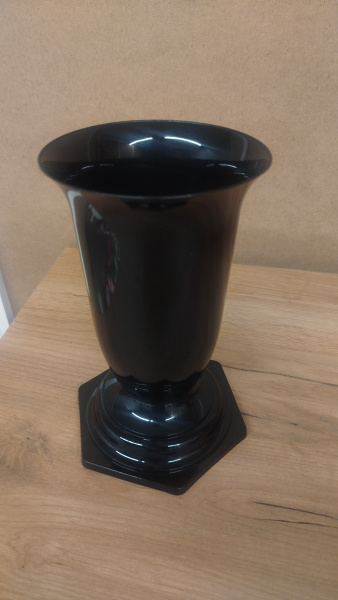 Ваза Пластиковая 1DP (23,5*12,5, материал Пластик, цвет черный) в упаковке 10 штук  арт:2392