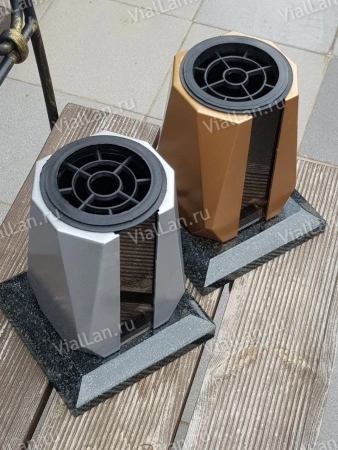 Ваза Бочка алюминиевая (гранит Габбро, цвет Бронза с вкладышем) арт:768