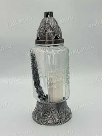 Лампада стеклянная 025 (Материал Пластик+Стекло, цвет Серебро) в упаковке 7 штук  арт:2023