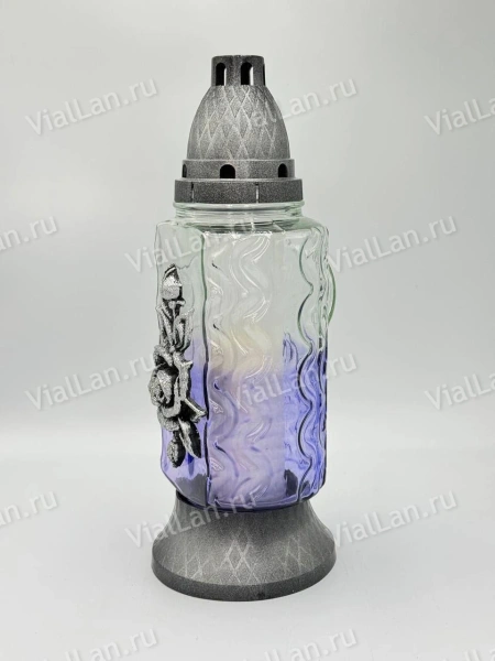 Лампада стеклянная Серебро Z 414 (Материал Пластик+Стекло, цвет Серебро) в упаковке 8 штук  арт:2019