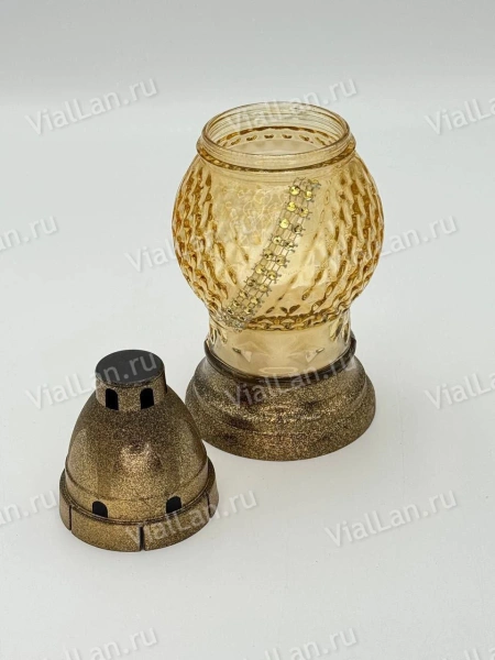 Лампада стеклянная U 354 (Материал Пластик+Стекло, цвет Золото) в упаковке 12 штук  арт:2022