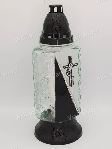 Лампада Стеклянная Z 445 (материал Стекло+Пластик, цвет Черный) в упаковке 8 шт. арт:2067