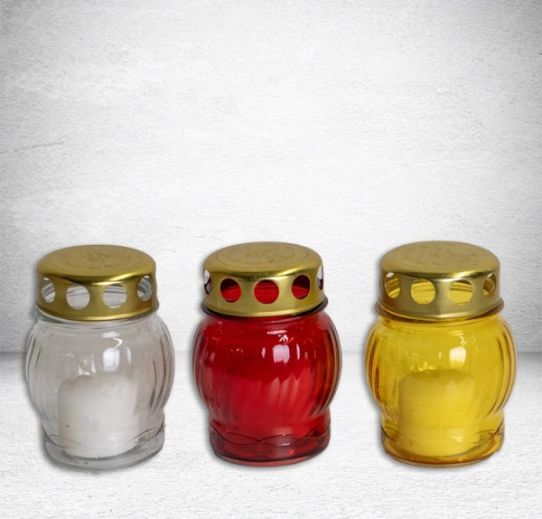 Лампада стеклянная Микс La 72 (размер 10х6 см, корпус Овал, колба цветное стекло, в упаковке 10 шт.) арт:2538