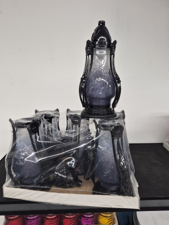 +Лампада стеклянная Роза синяя Patyk (размер 29,5х12, корпус Капля, колба синее стекло, пластик черный, в упаковке 6 шт.)арт:2574