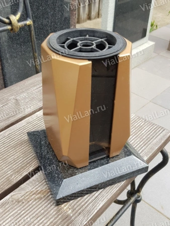 Ваза Бочка алюминиевая (гранит Габбро, цвет Бронза с вкладышем) арт:768