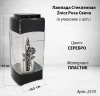 Лампада стеклянная Роза Свеча Znicz (24*10,5*8,5, корпус прямоугольный, колба плоское стекло, пластик черный, Роза, Свеча, цвет серебро, в упаковке 8 шт.) арт:2570