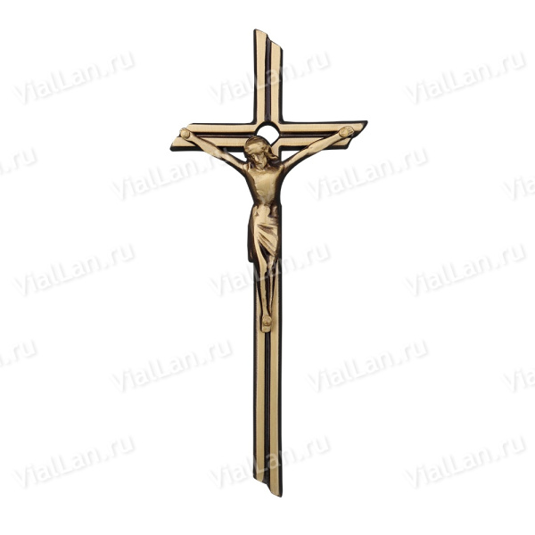 Крест K4 P6 (20*10, Бронза, цвет Темное золото, Католический) арт:829