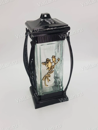 Лампада стеклянная ZC 2 (27*11*10, материал Пластик+Стекло,  цвет черный) в упаковке 6 штук  арт:1850