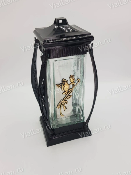 Лампада стеклянная ZC 2 (27*11*10, материал Пластик+Стекло,  цвет черный) в упаковке 6 штук  арт:1850