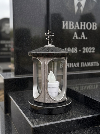 Лампада классика (Габбро, Серебро, Карелия) арт:1659