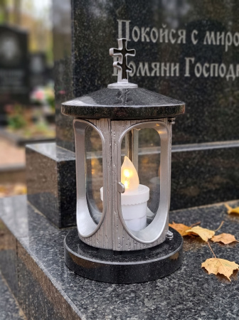 Лампада классика (Габбро, Серебро, Карелия) арт:1659