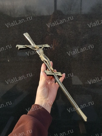 Крест KP5 P4 (43*17, Бронза, цвет Темное золото, Православный) арт:821