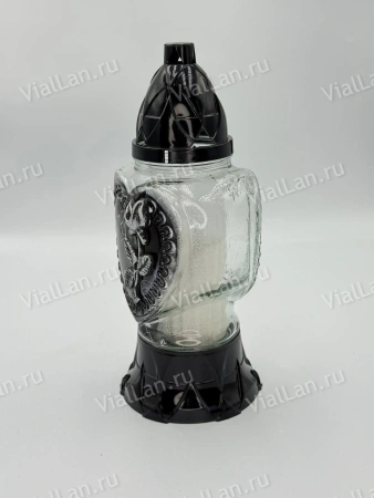 Лампада Стеклянная Сердце Z 925 (материал Стекло+Пластик, цвет Черный) в упаковке 8 штук  арт:2028