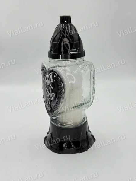 Лампада Стеклянная Сердце Z 925 (материал Стекло+Пластик, цвет Черный) в упаковке 8 штук  арт:2028