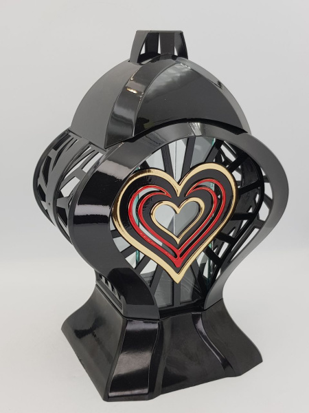 Лампада стеклянная Сердце золото Rubin (размер 32*17*17, корпус Сердце золото, колба плоское прозрачное стекло, пластик черный, Сердце, в упаковке 6 шт.)арт:2555