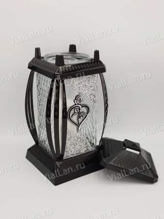 Лампада стеклянная Сердце Prima 1 (материал Пластик+Стекло, цвет Черный, в упаковке 6 штук) арт:1986