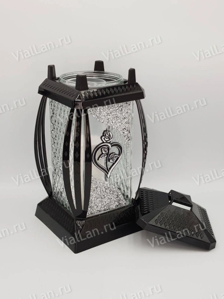 Лампада стеклянная Сердце Prima 1 (материал Пластик+Стекло, цвет Черный, в упаковке 6 штук) арт:1986