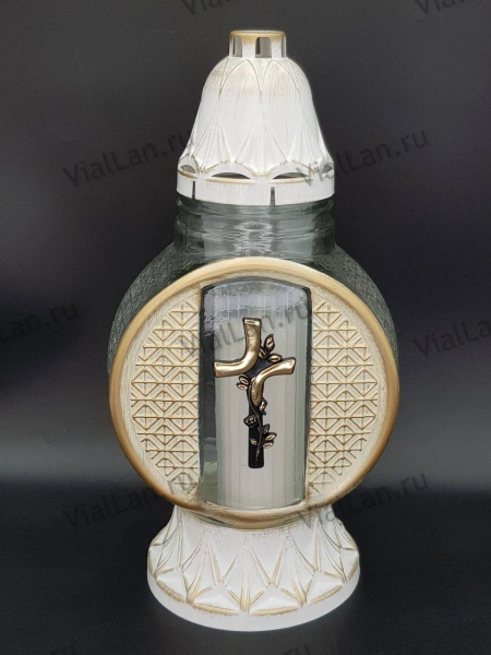 Лампада Стеклянная Sofia (материал Стекло+Пластик, цвет Белый) в упаковке 5 шт. арт:2059