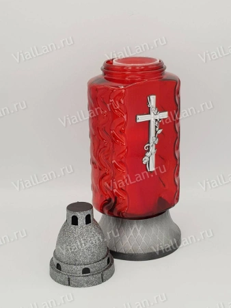 Лампада Стеклянная Z 242 (материал Стекло+Пластик, цвет Серебро) в упаковке 8 шт. арт:2048