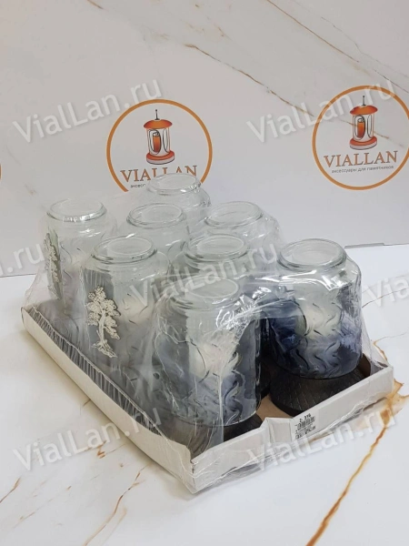 Лампада стеклянная Z316 (26*11*11, материал Пластик+Стекло, цвет серебро) в упаковке 8 штук  арт:1914