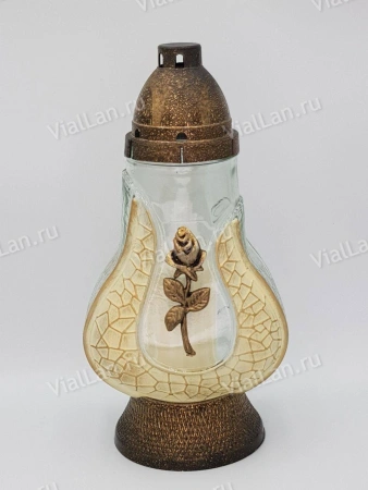 Лампада стеклянная Rosa mala (материал Пластик+Стекло, цвет Бронза, в упаковке 6 штук) арт:1969