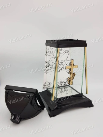 Лампада стеклянная Gart 3 (32*16*16, материал Пластик+Стекло,  цвет черный) в упаковке 6 штук  арт:1900