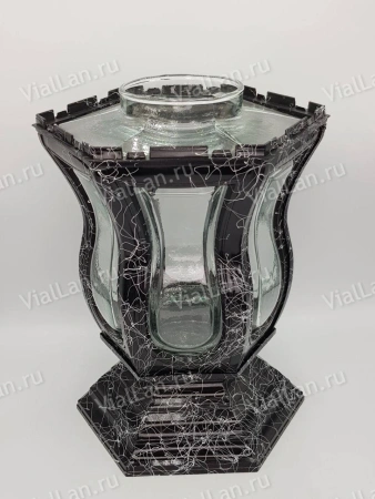 Лампада Стеклянная WM 2 (материал Стекло+Пластик, цвет Черный) в упаковке 3 шт. арт:2047