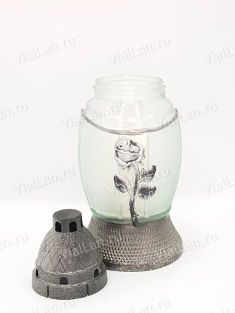 Лампада Стеклянная Z 78 (материал Стекло+Пластик, цвет Серебро) в упаковке 8 штук  арт:2035