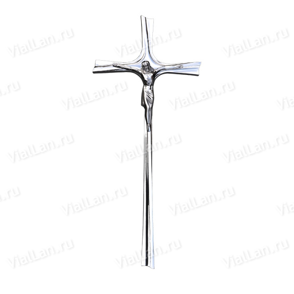 Крест K23 P4 (42*18, Бронза, цвет Хром, Католический) арт:847