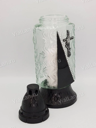 Лампада Стеклянная Z 445 (материал Стекло+Пластик, цвет Черный) в упаковке 8 шт. арт:2067