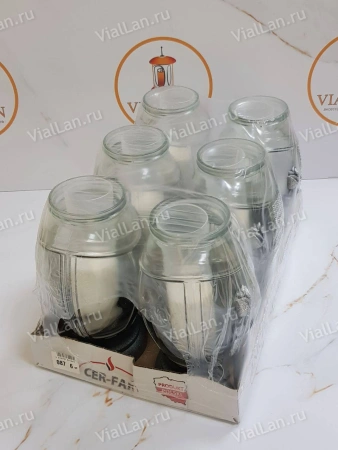 Лампада стеклянная 087 (30*11*11, материал Пластик+Стекло, цвет серебро) в упаковке 6 штук  арт:1903