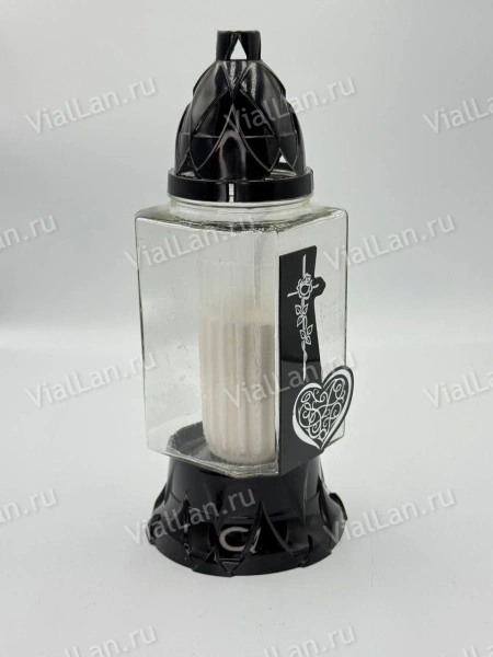 Лампада Стеклянная Z 575 (материал Стекло+Пластик, цвет Черный) в упаковке 8 штук  арт:2029