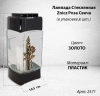 Лампада стеклянная Роза Свеча Znicz (24*10,5*8,5, корпус прямоугольный, колба плоское стекло, пластик черный, Роза, Свеча, цвет золото, в упаковке 8 шт.) арт:2571